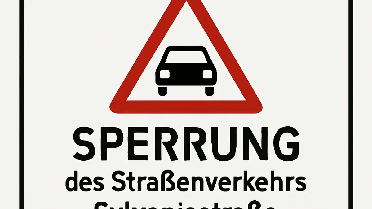 Hinweis auf kommende Straßensperrung der Sylvaniastraße in Erlangen ab 30. Juli 2025, veröffentlicht vom Freistaat Bayern.