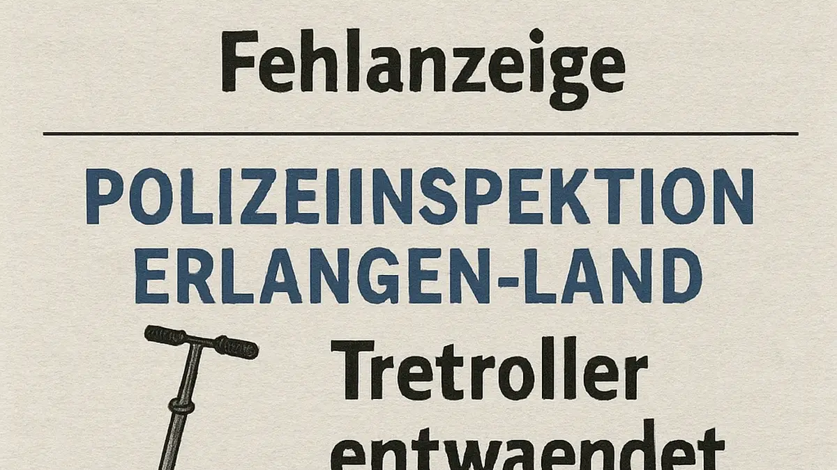 Polizeiinspektion Erlangen-Stadt und Erlangen-Land, Tretroller-Entwendung im Zeitraum 11. ... in Heroldsberg, Jagdweg.